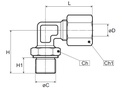 Stud Elbow (O'Ring type) 5/16