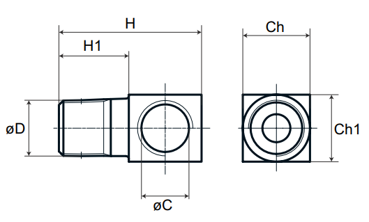 1/4" UNF x 1/8" BSP M/F Elbow