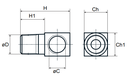 1/4" UNF x 1/8" BSP M/F Elbow