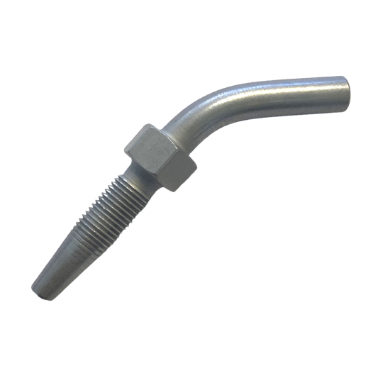 Hose Tail 45 degrees Mild Steel - 8.6 (5/32") Hose