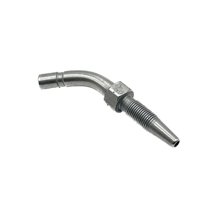 Hose Tail 45 degrees Mild Steel - 8.6 (5/32") Hose Push-in