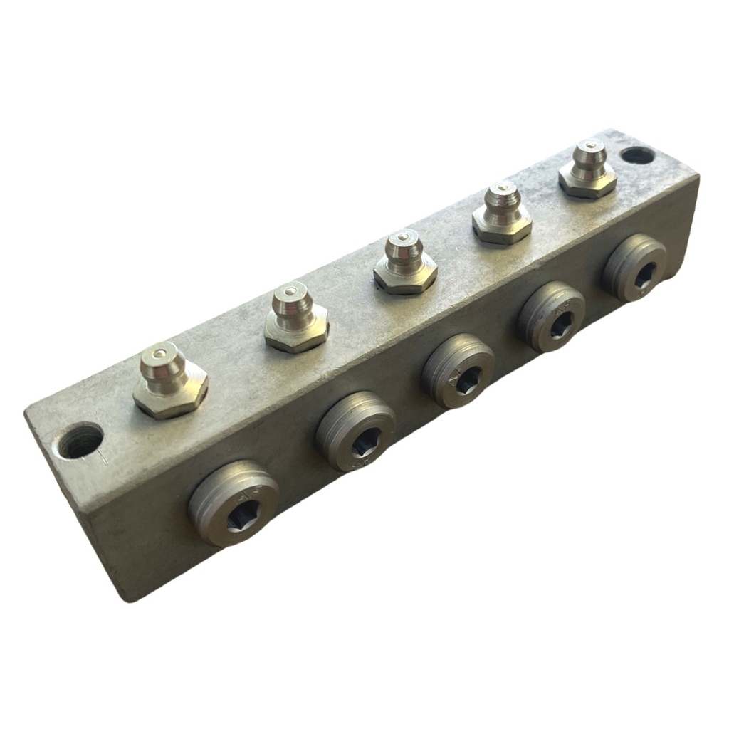 8 pos. 1/8BSP Remote Block with Grease Nipples  