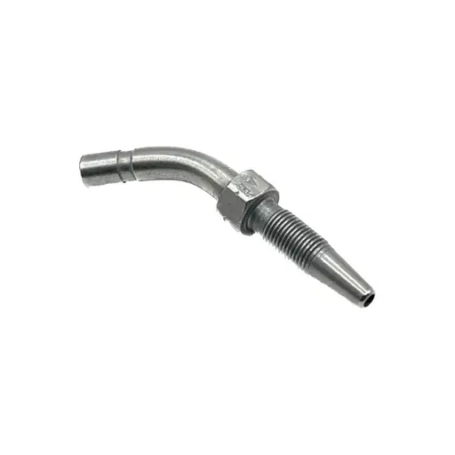 [A0209017] Hose Tail 45 degrees Mild Steel - 8.6 (5/32") Hose Push-in